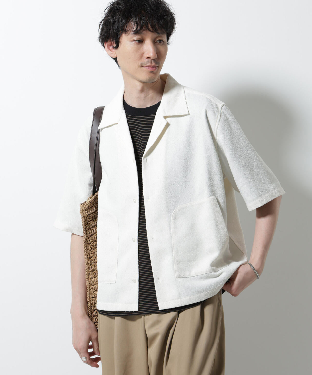 ネップツイルポケットシャツ 半袖 6725221202