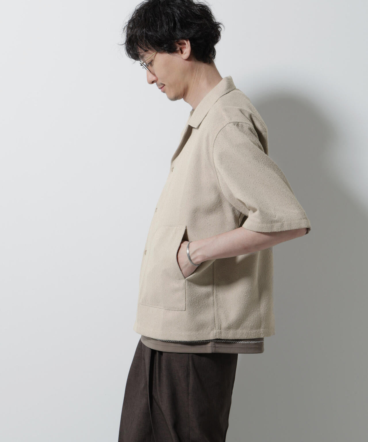 ネップツイルポケットシャツ 半袖 6725221202