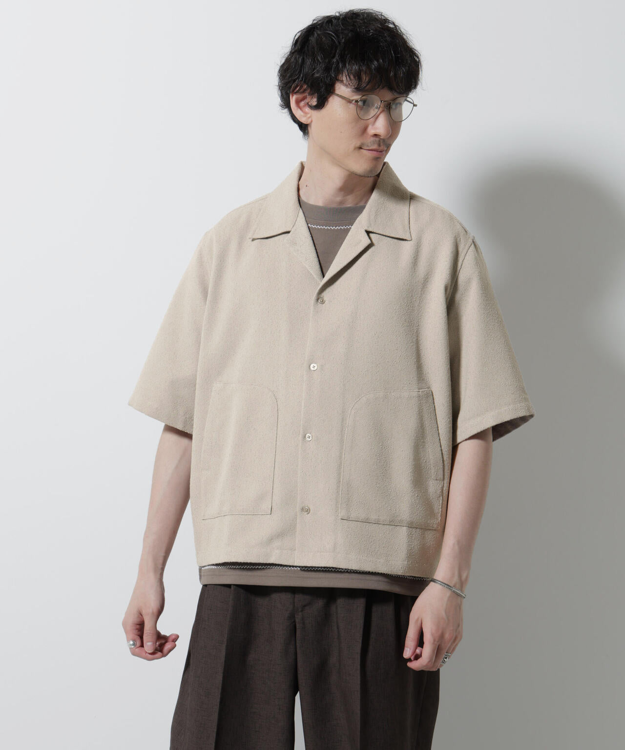 ネップツイルポケットシャツ 半袖 6725221202