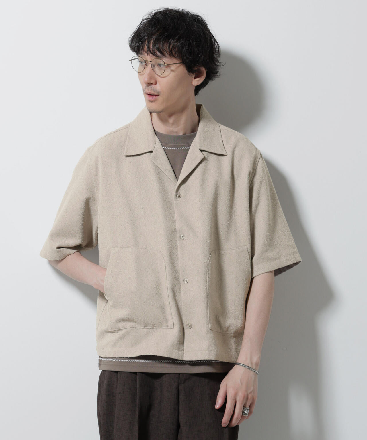 ネップツイルポケットシャツ 半袖 6725221202