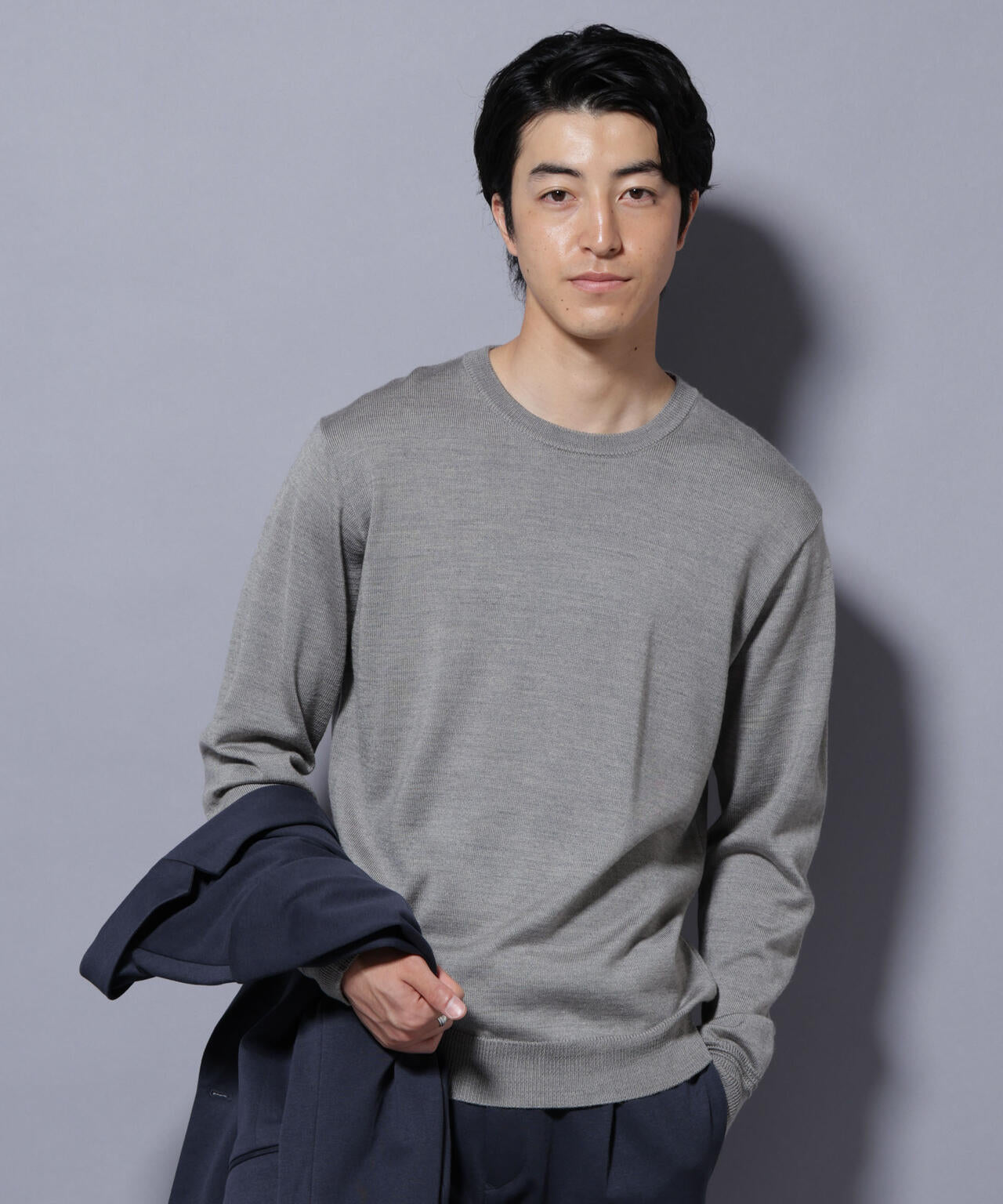 タスマニアミックスクルーネックニット