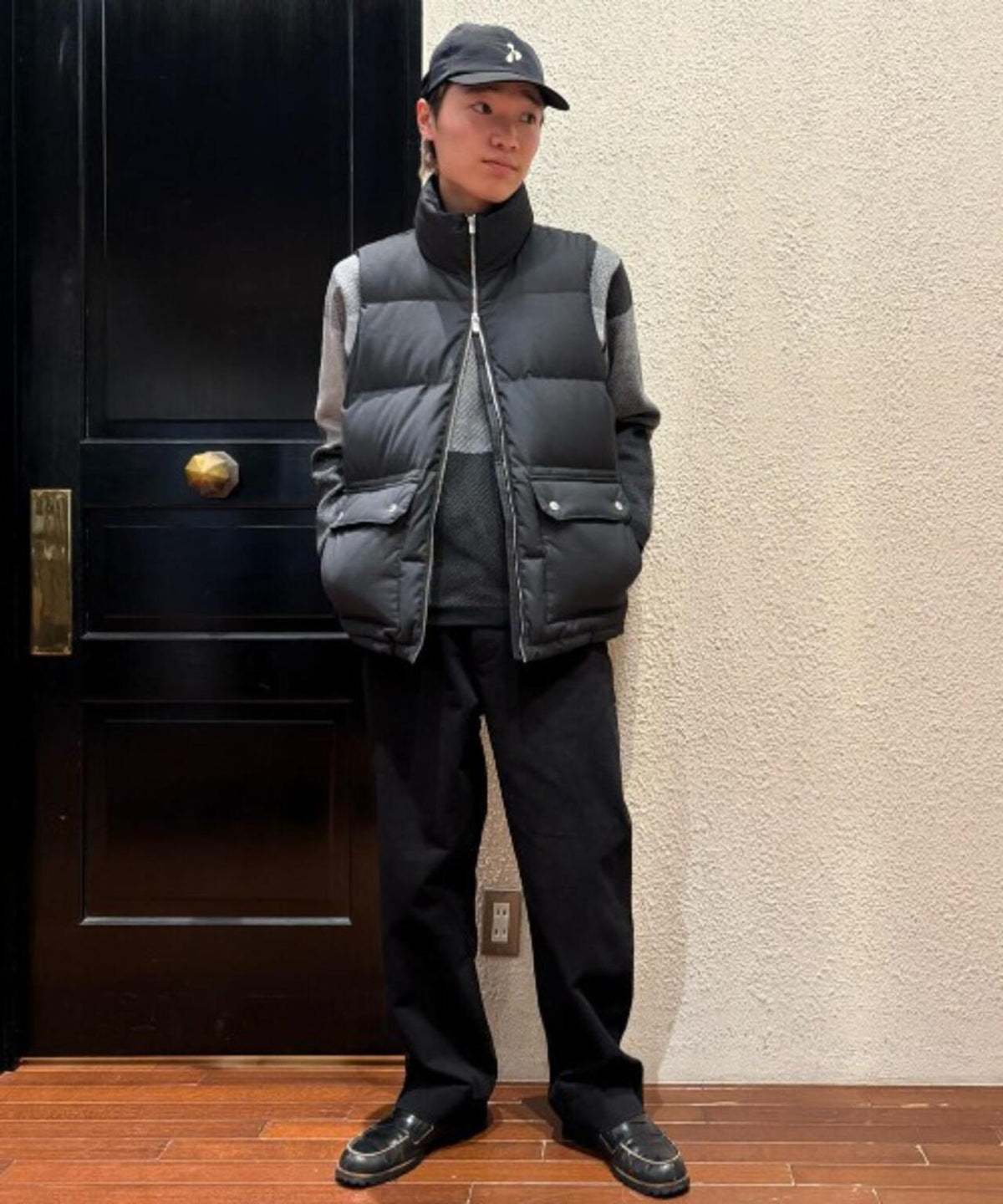 ブロックチェッククルーネックニット 6725222209