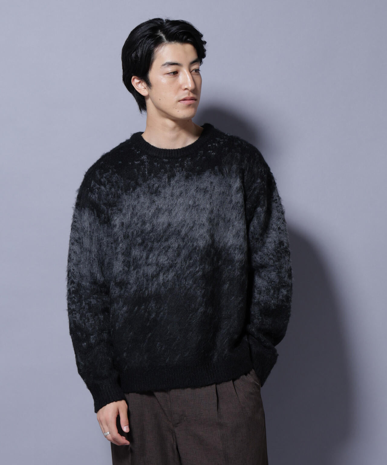 【フォロー割】 新品 MBE 総柄 ウール クルーネックニットプルオーバー 4 3Dロゴ刺繍ニットプルオーバー（ニット／セーター）｜B.C STOCK