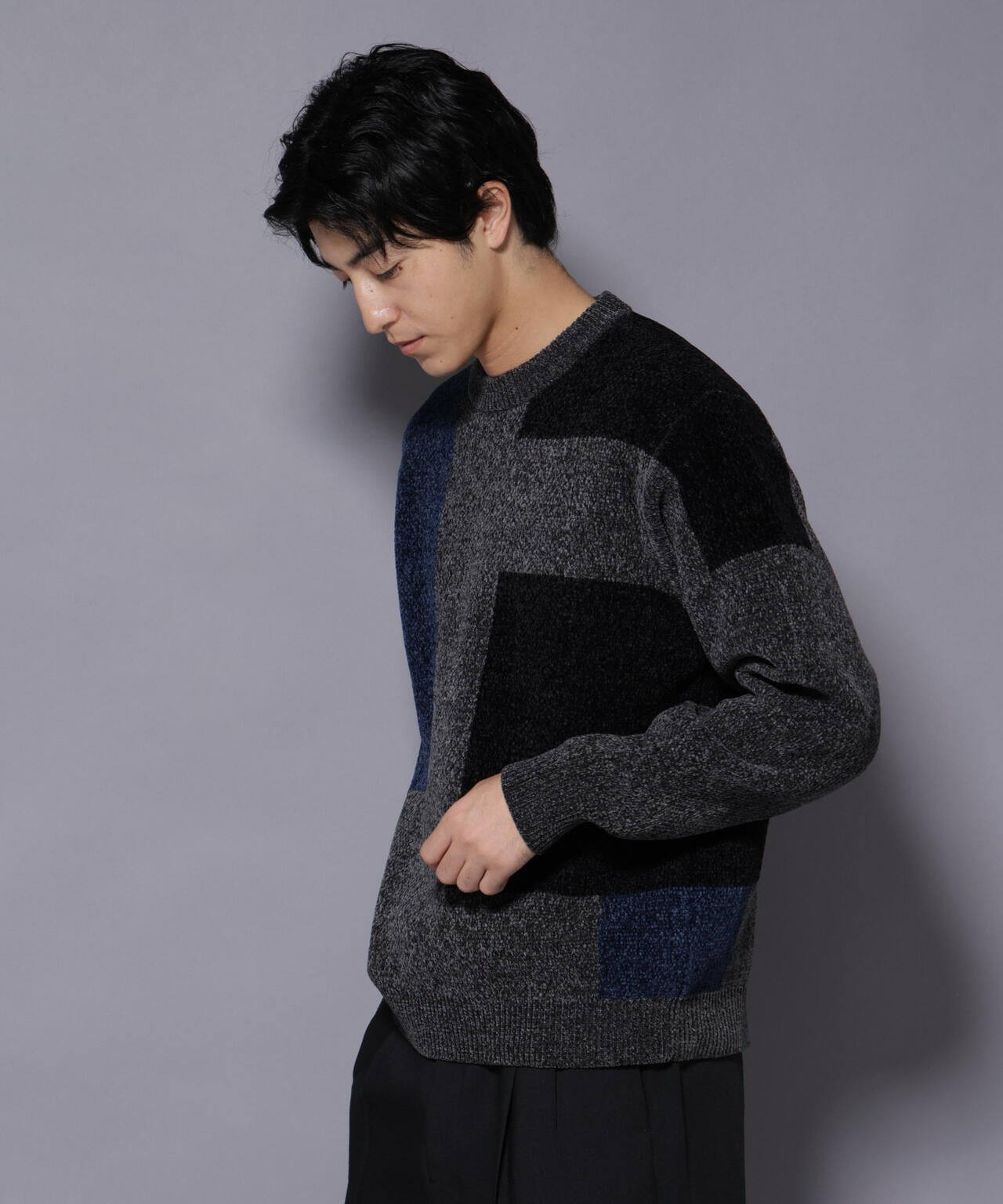 モールヤーンブロッキングニット 6725222226