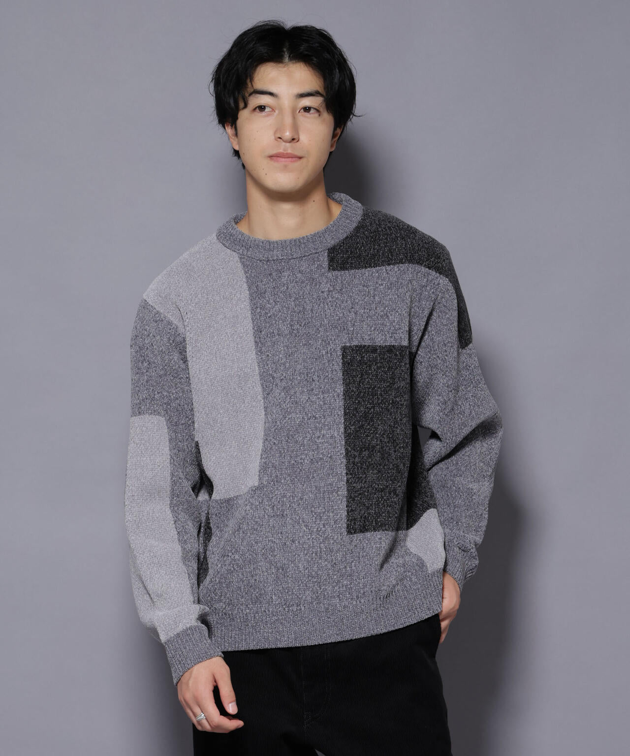 モールヤーンブロッキングニット 6725222226