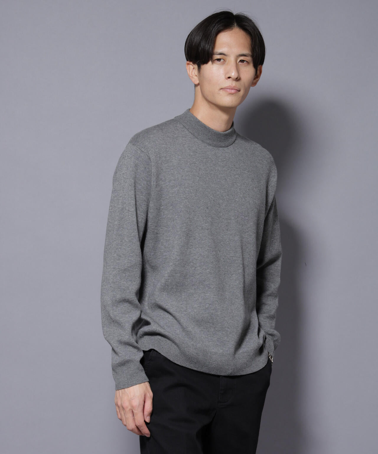 シルク混モックネックニット 6725222228