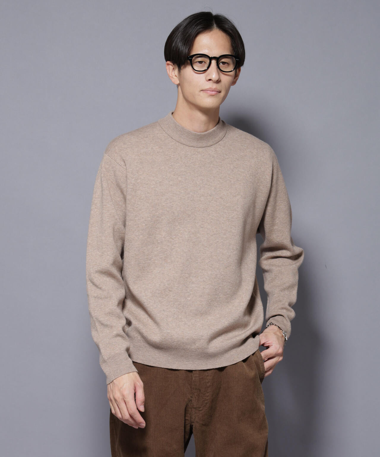 シルク混モックネックニット 6725222228