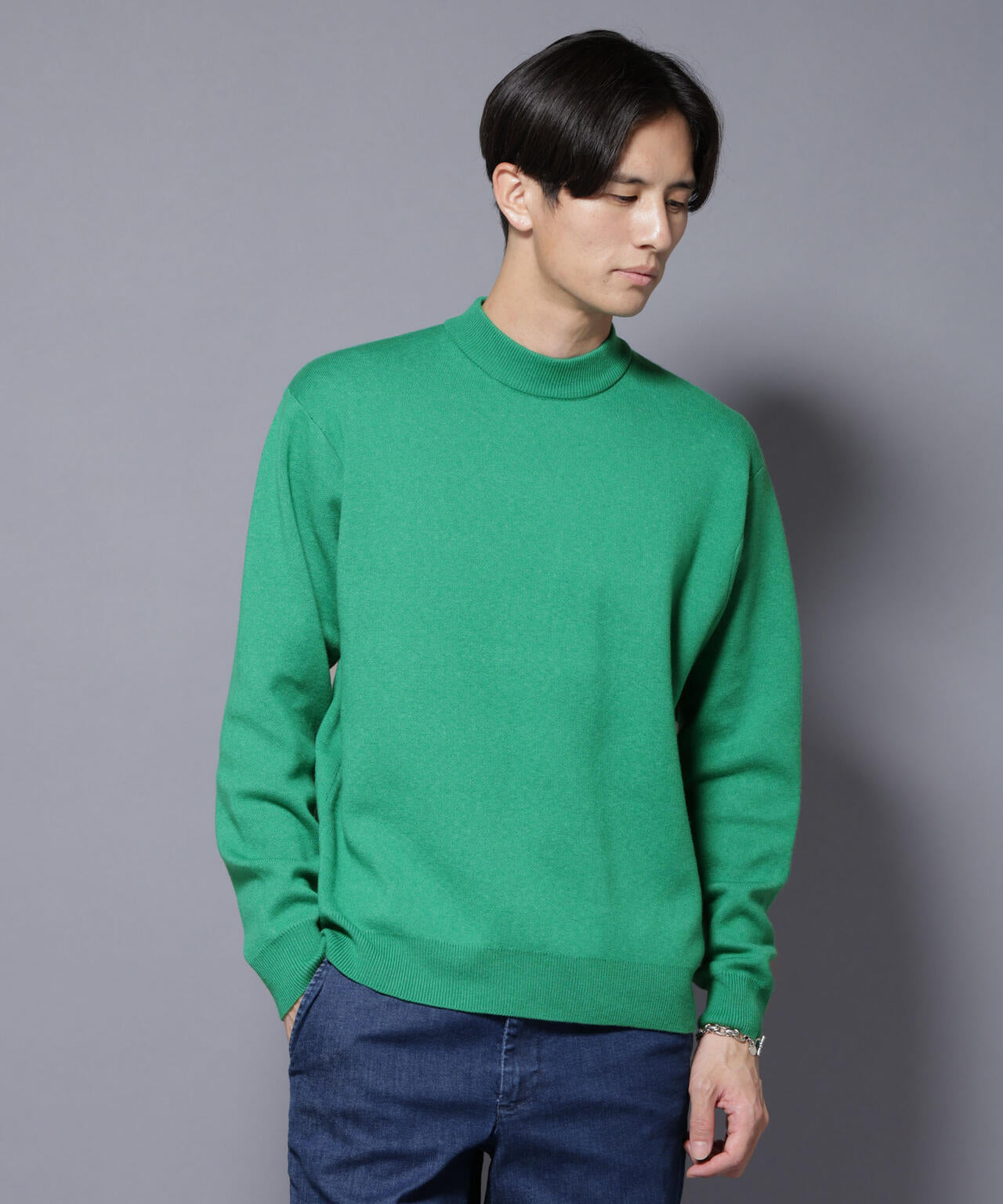 シルク混モックネックニット 6725222228