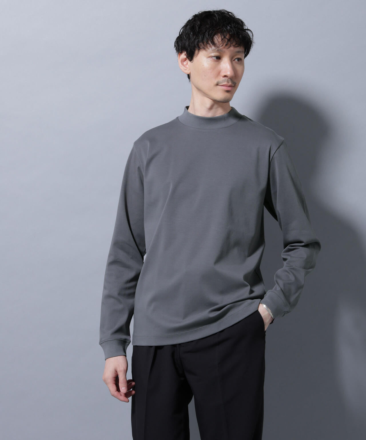 アンチスメルモックネックTシャツ 長袖 6725223210