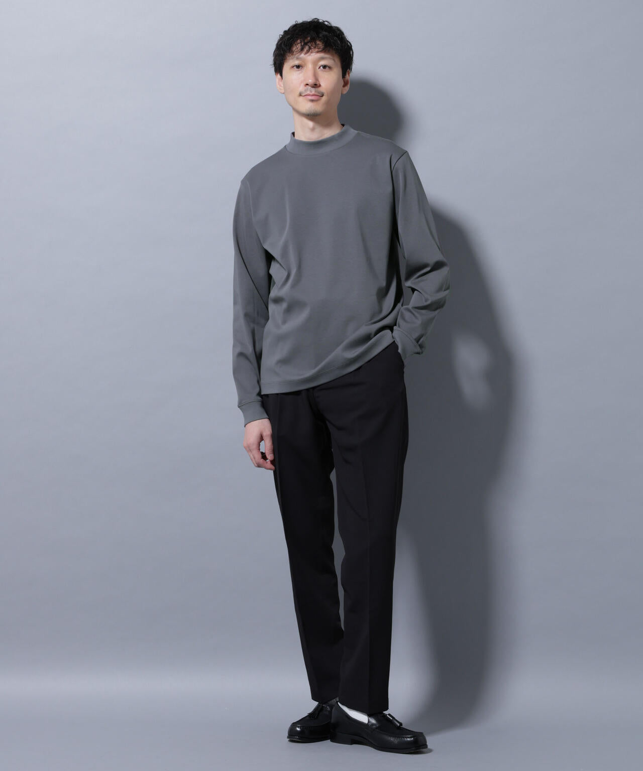アンチスメルモックネックTシャツ 長袖 6725223210