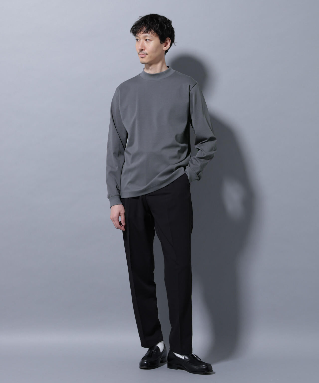 アンチスメルモックネックTシャツ 長袖 6725223210