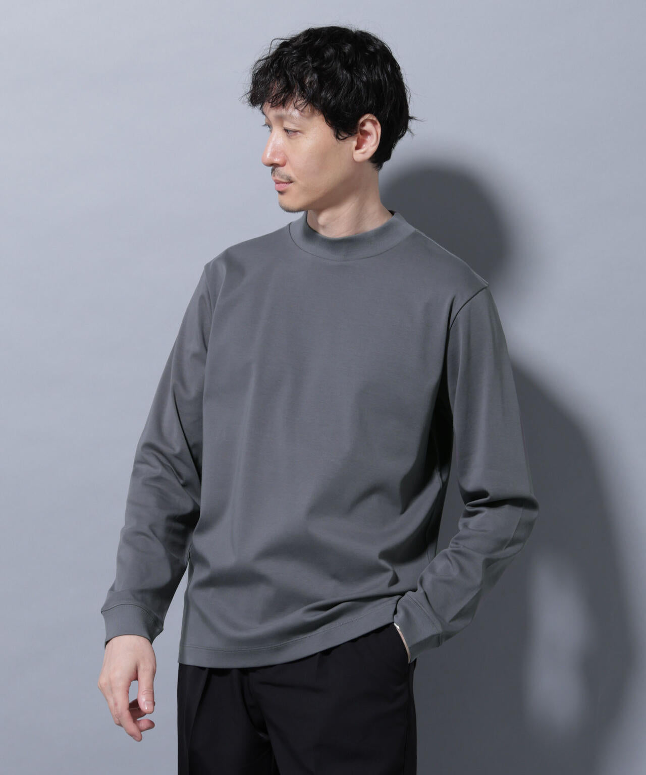 アンチスメルモックネックTシャツ 長袖 6725223210