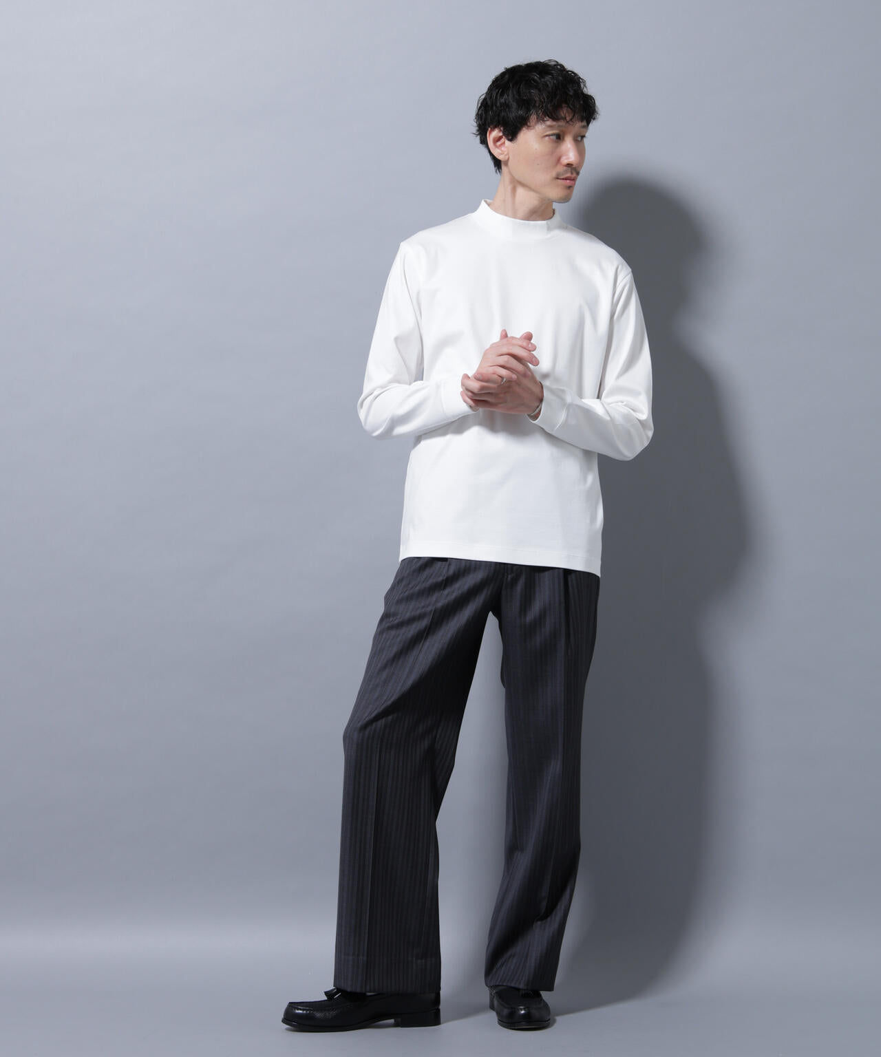アンチスメルモックネックTシャツ 長袖 6725223210