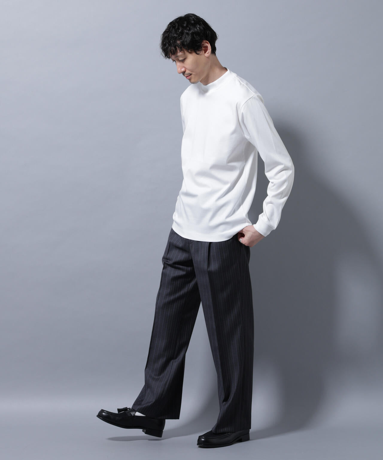 アンチスメルモックネックTシャツ 長袖 6725223210