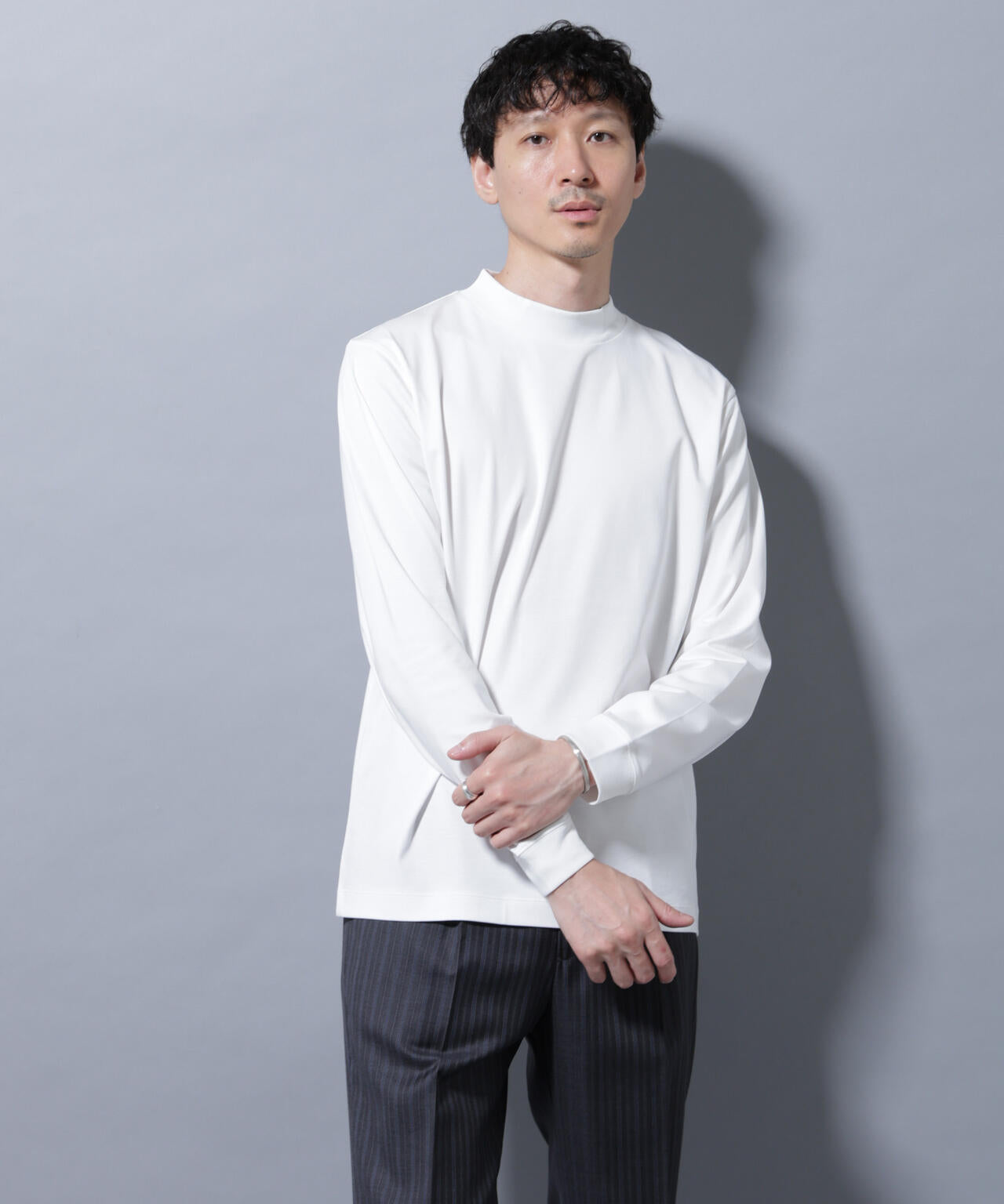 アンチスメルモックネックTシャツ 長袖 6725223210