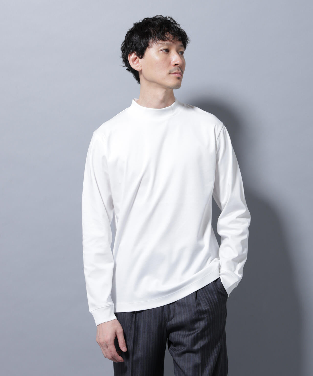 アンチスメルモックネックTシャツ 長袖 6725223210