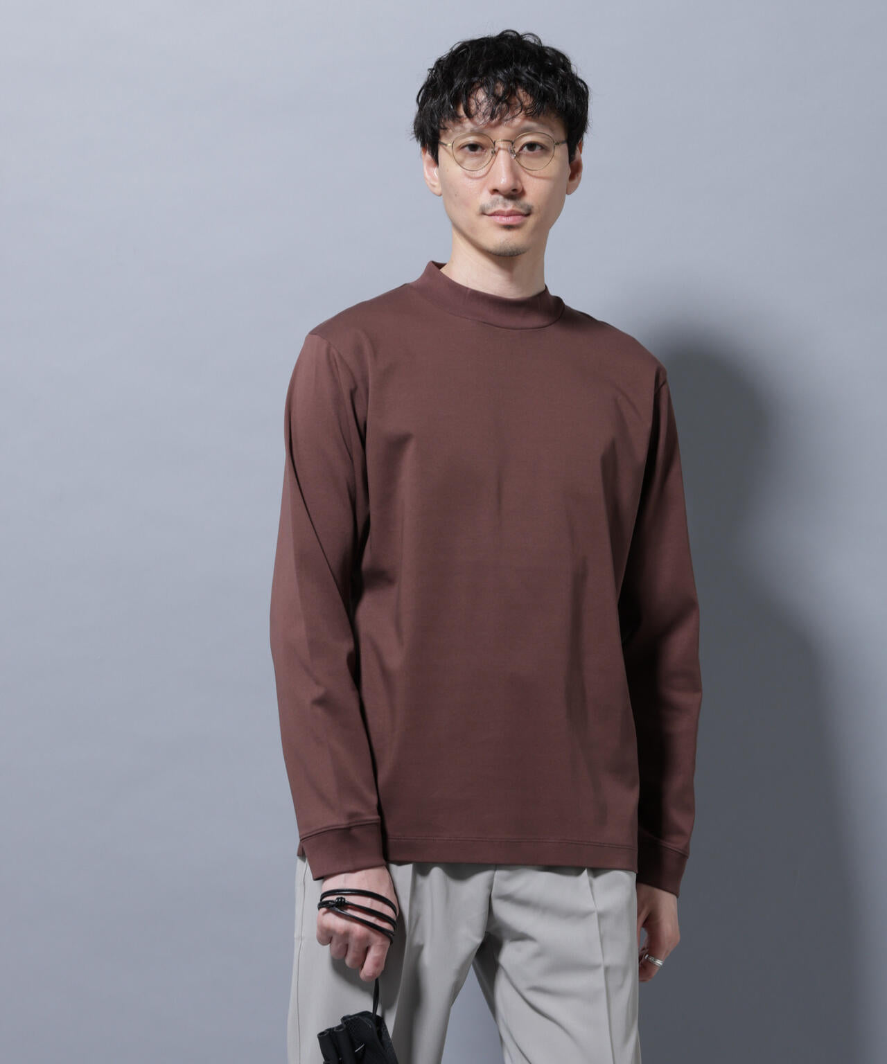 アンチスメルモックネックTシャツ 長袖 6725223210