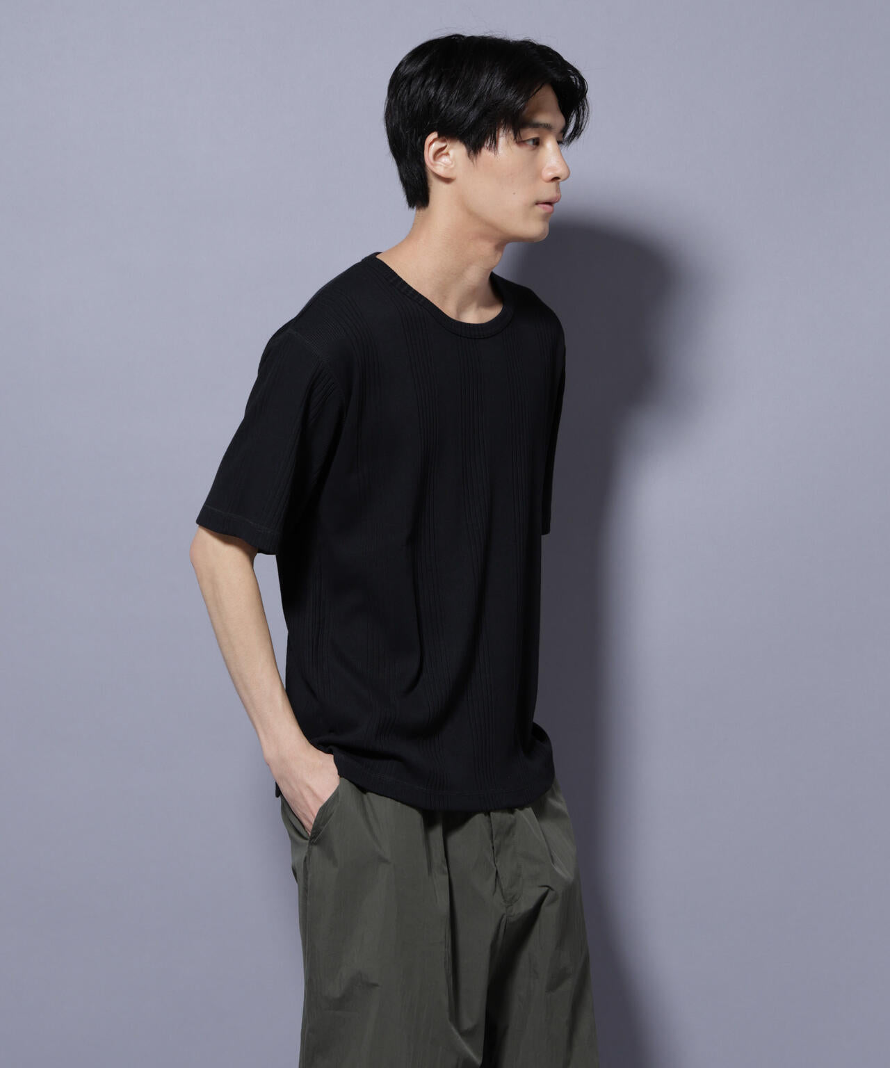 NORMANBROS/NORMANBROS別注 テレコUネックTシャツ 半袖 6725224001