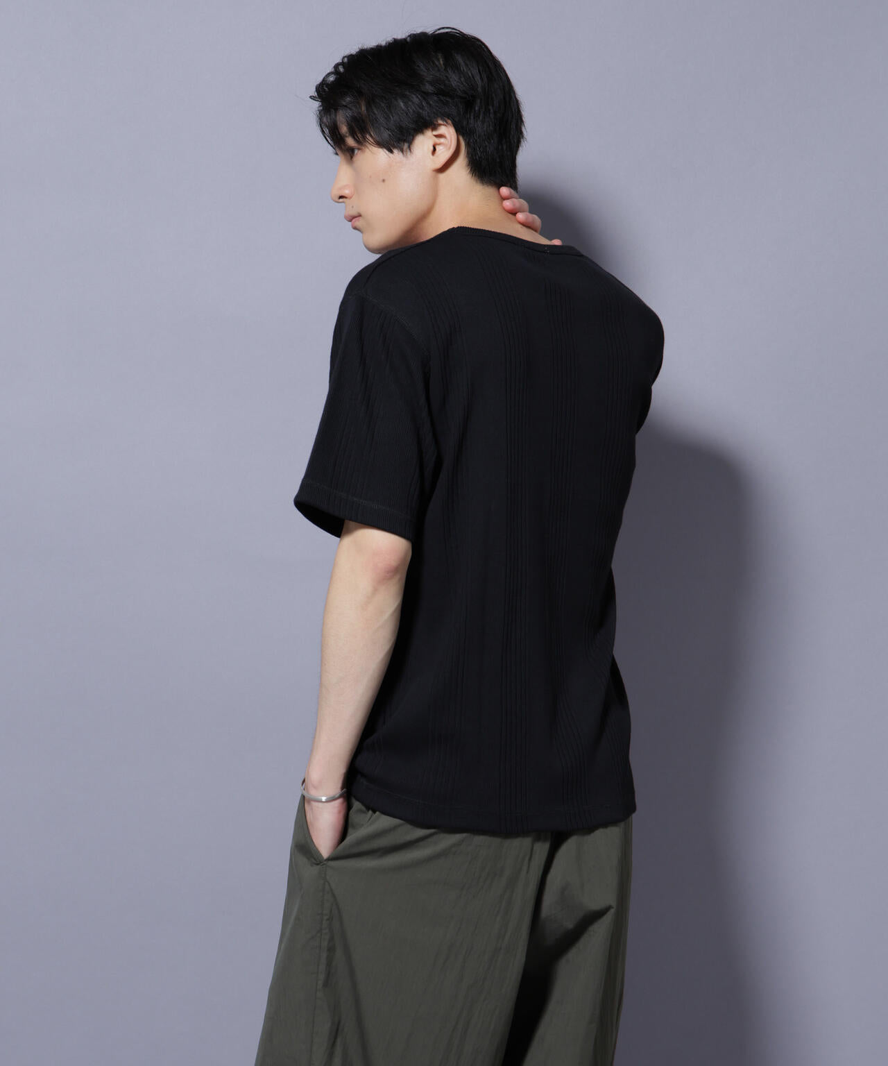 NORMANBROS/NORMANBROS別注 テレコUネックTシャツ 半袖 6725224001
