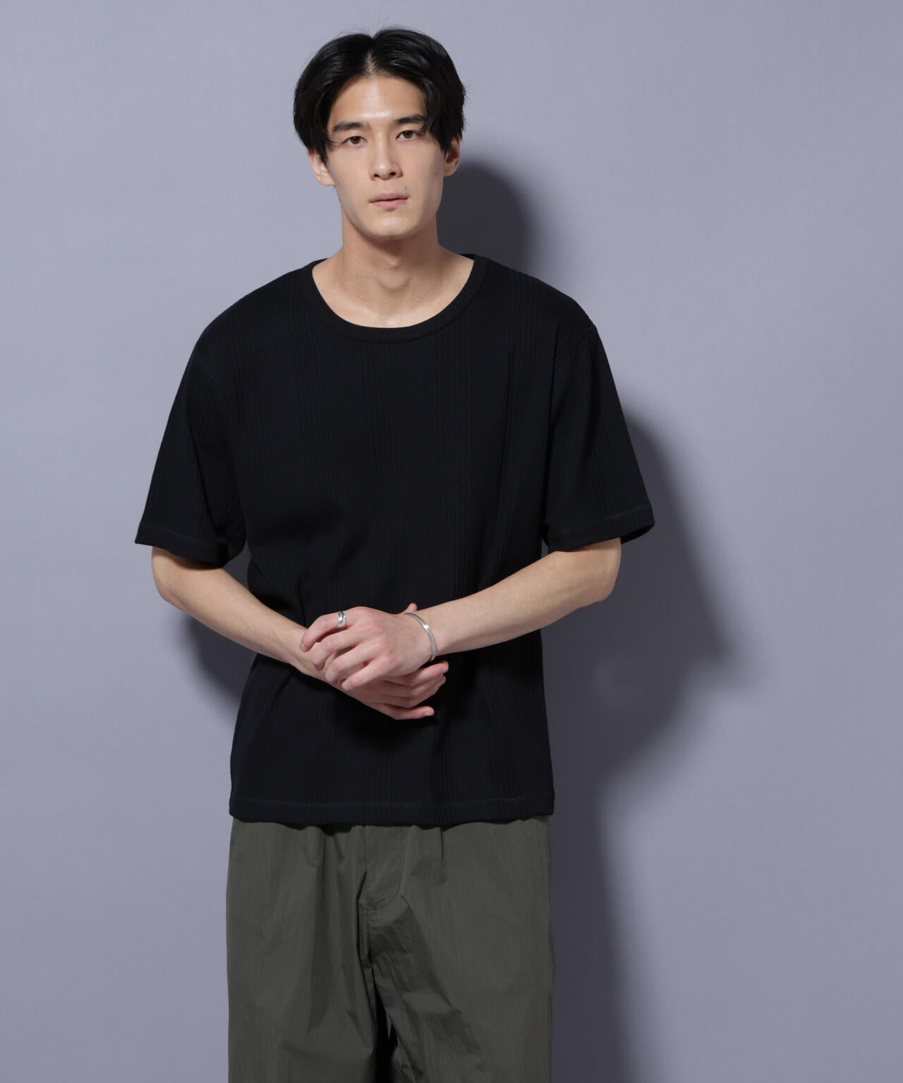 NORMANBROS/NORMANBROS別注 テレコUネックTシャツ 半袖 6725224001