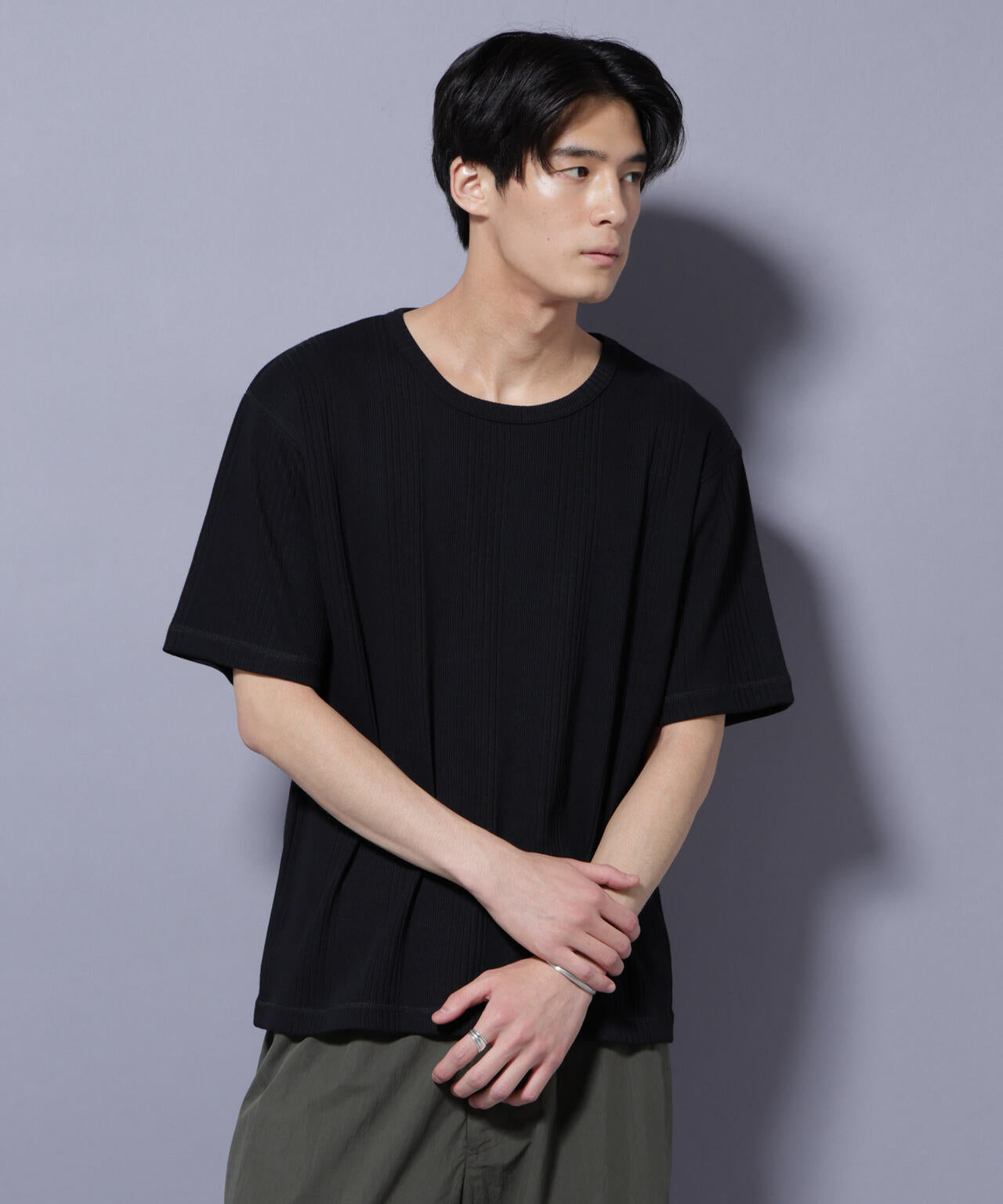 NORMANBROS/NORMANBROS別注 テレコUネックTシャツ 半袖 6725224001
