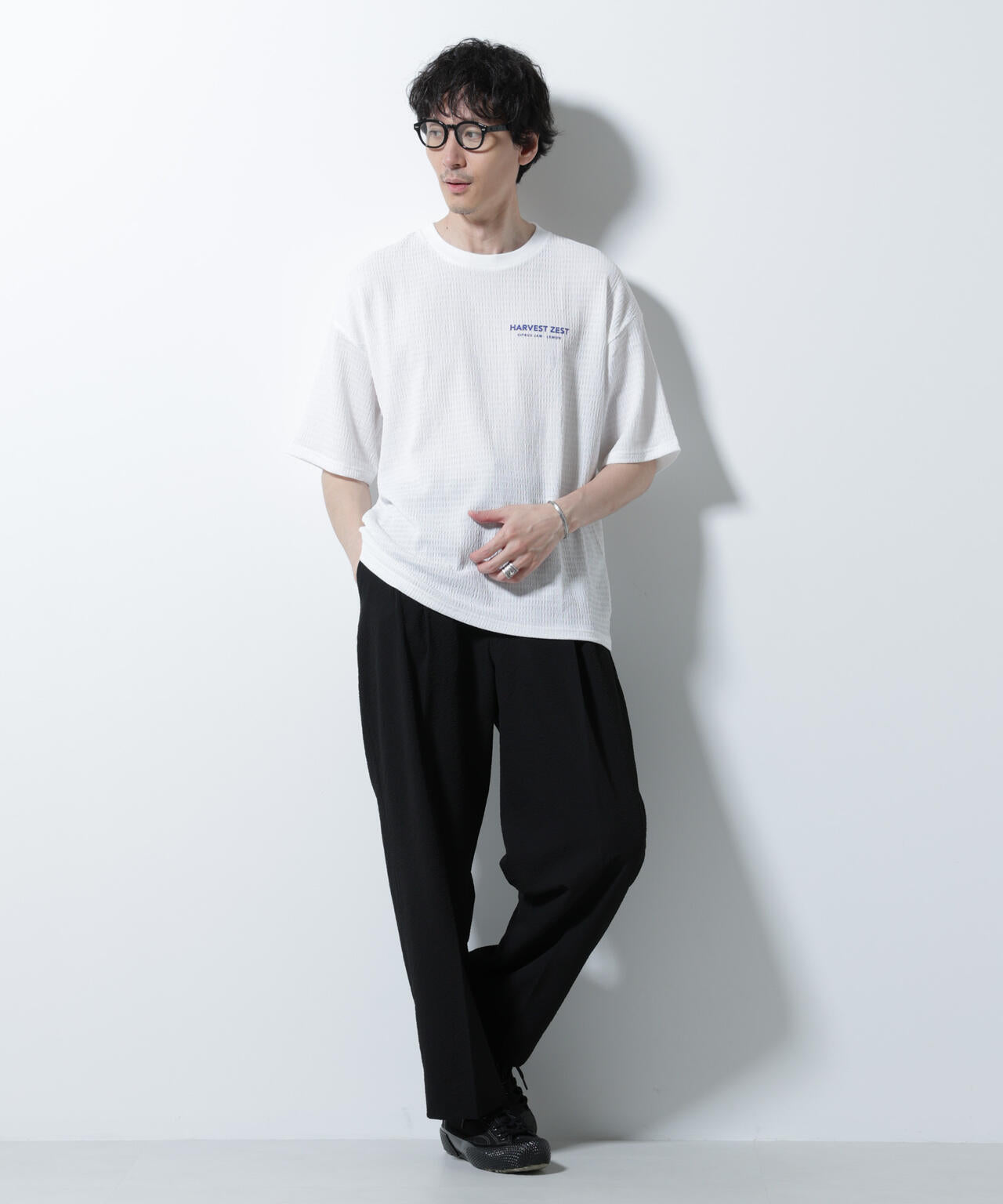 楊柳プリントTシャツ 半袖 6725224207