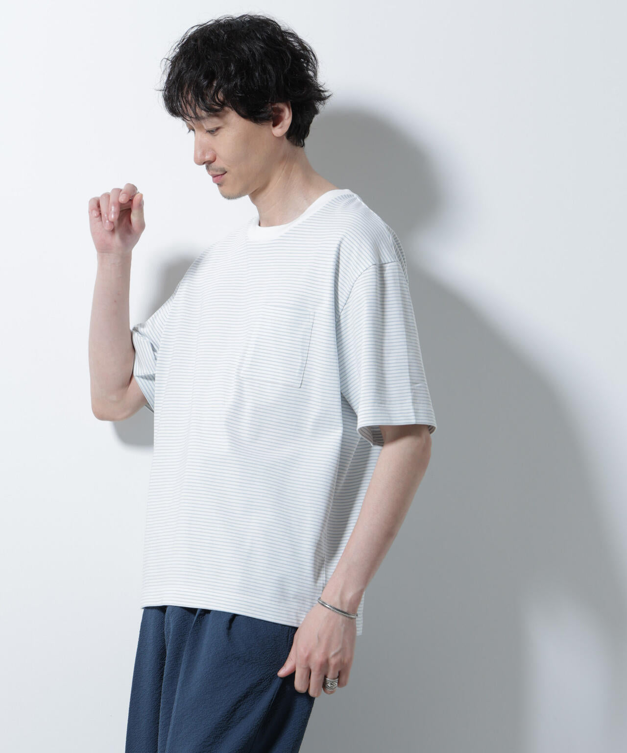 20シルケットボーダーTシャツ 半袖 6725224208