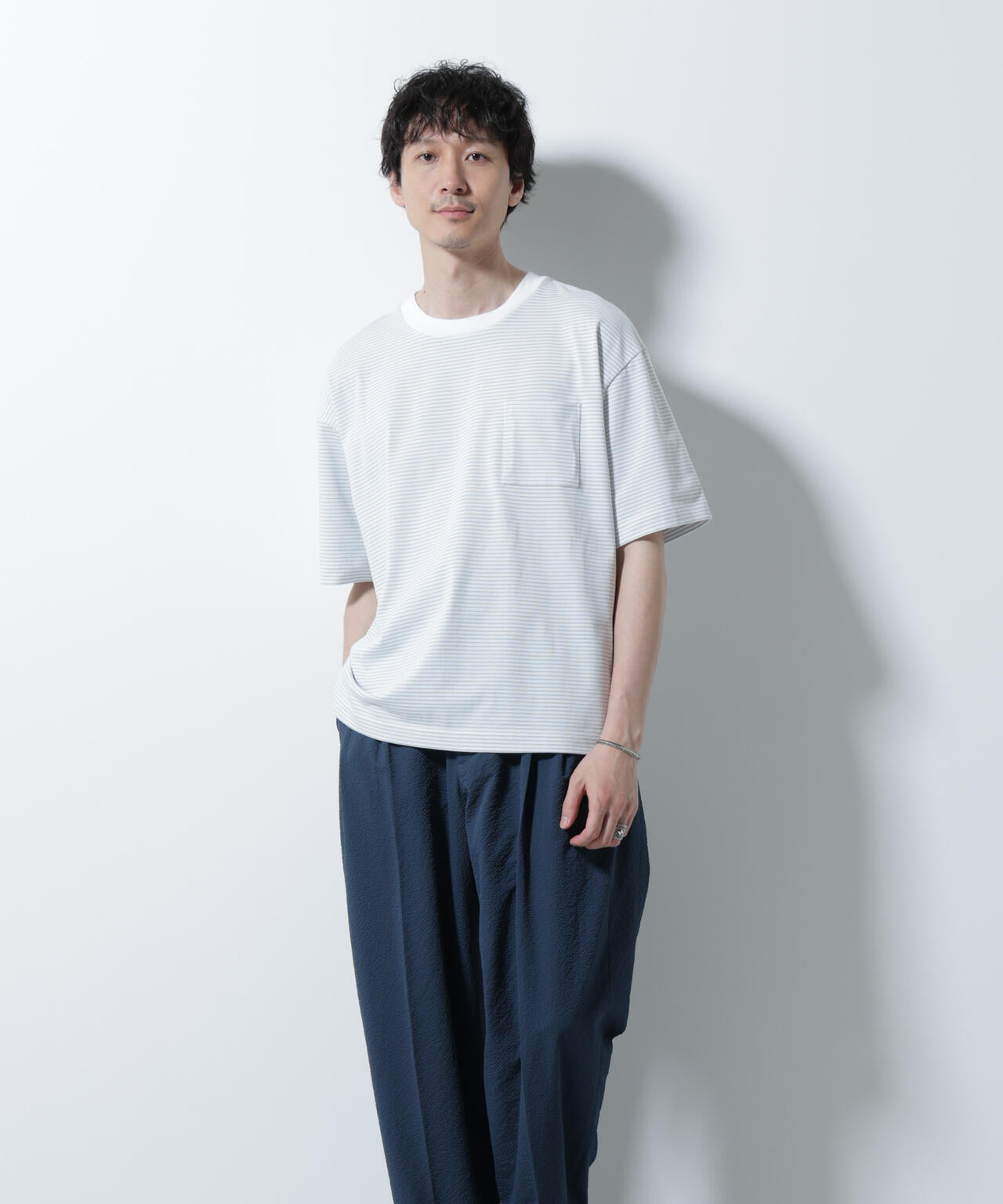 20シルケットボーダーTシャツ 半袖 6725224208