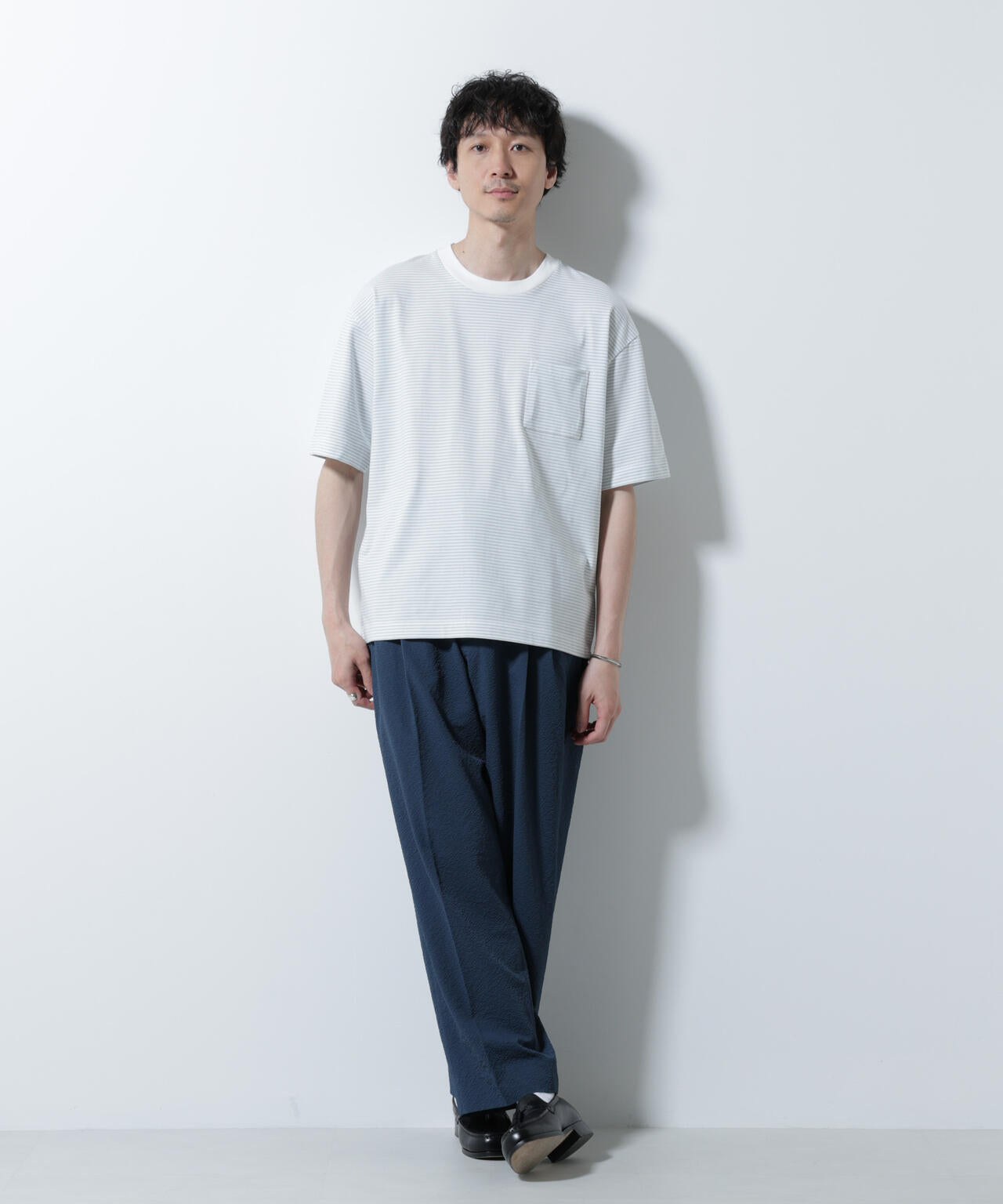 20シルケットボーダーTシャツ 半袖 6725224208