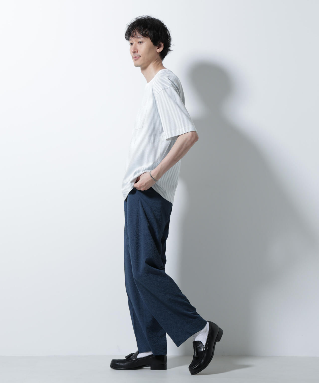 20シルケットボーダーTシャツ 半袖 6725224208