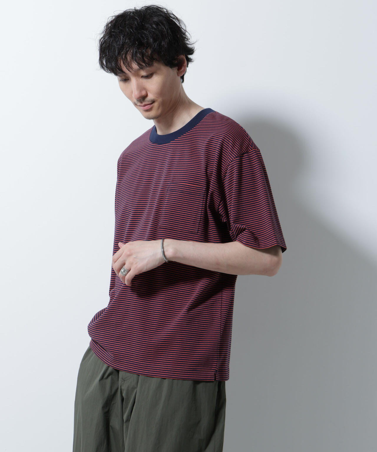 20シルケットボーダーTシャツ 半袖 6725224208