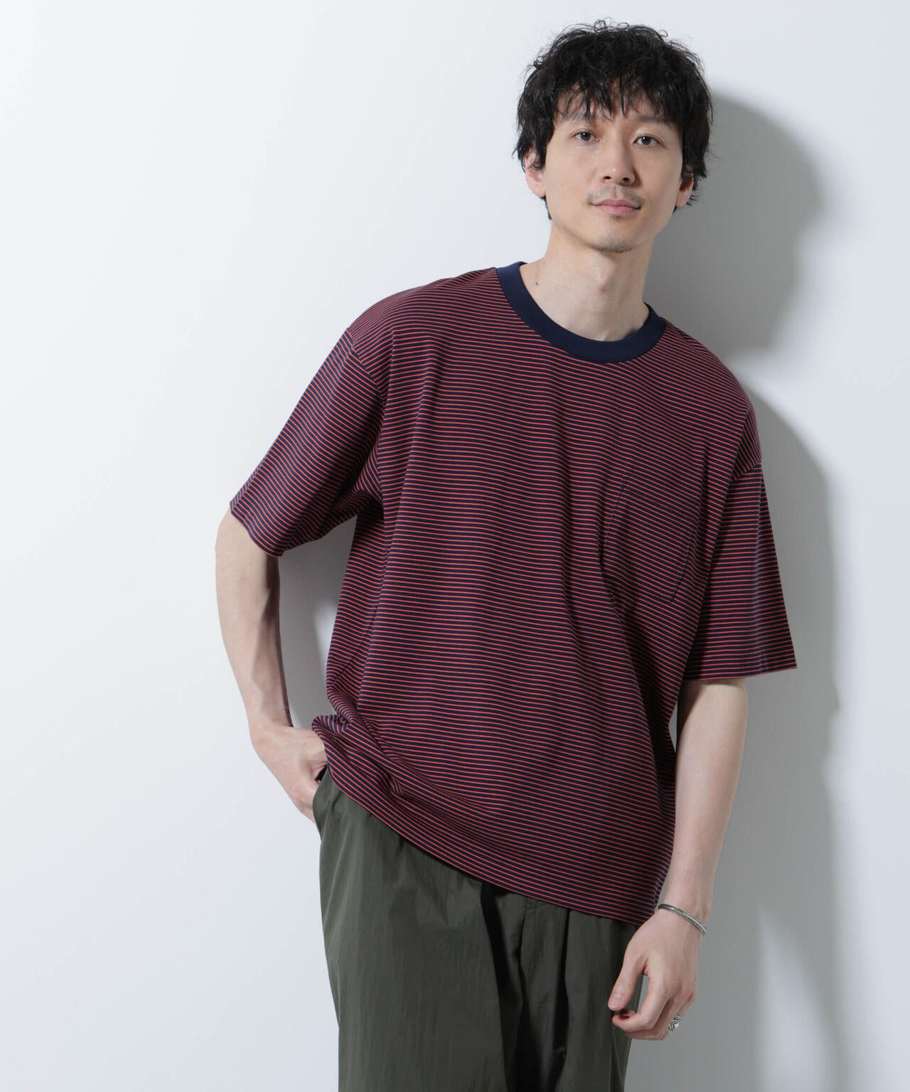 20シルケットボーダーTシャツ 半袖 6725224208