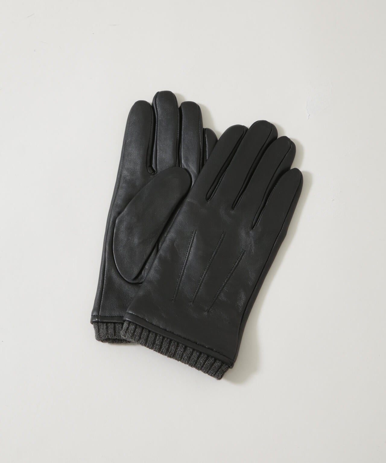タッチパネル対応 リブ付きラムレザーグローブ 6725249202