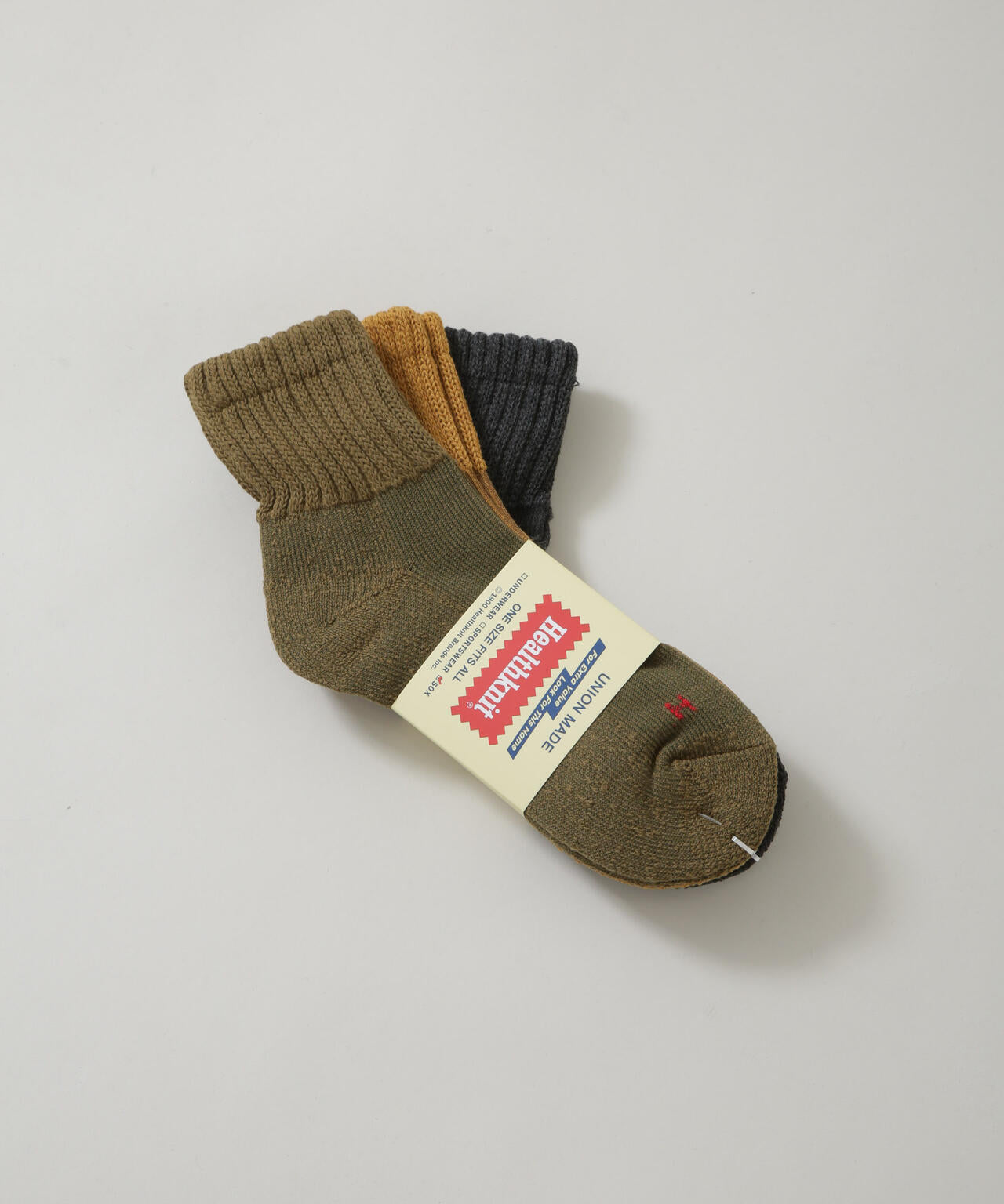 Healthknit/シンカーカラー無地 ソックス 3足セット 6725251022