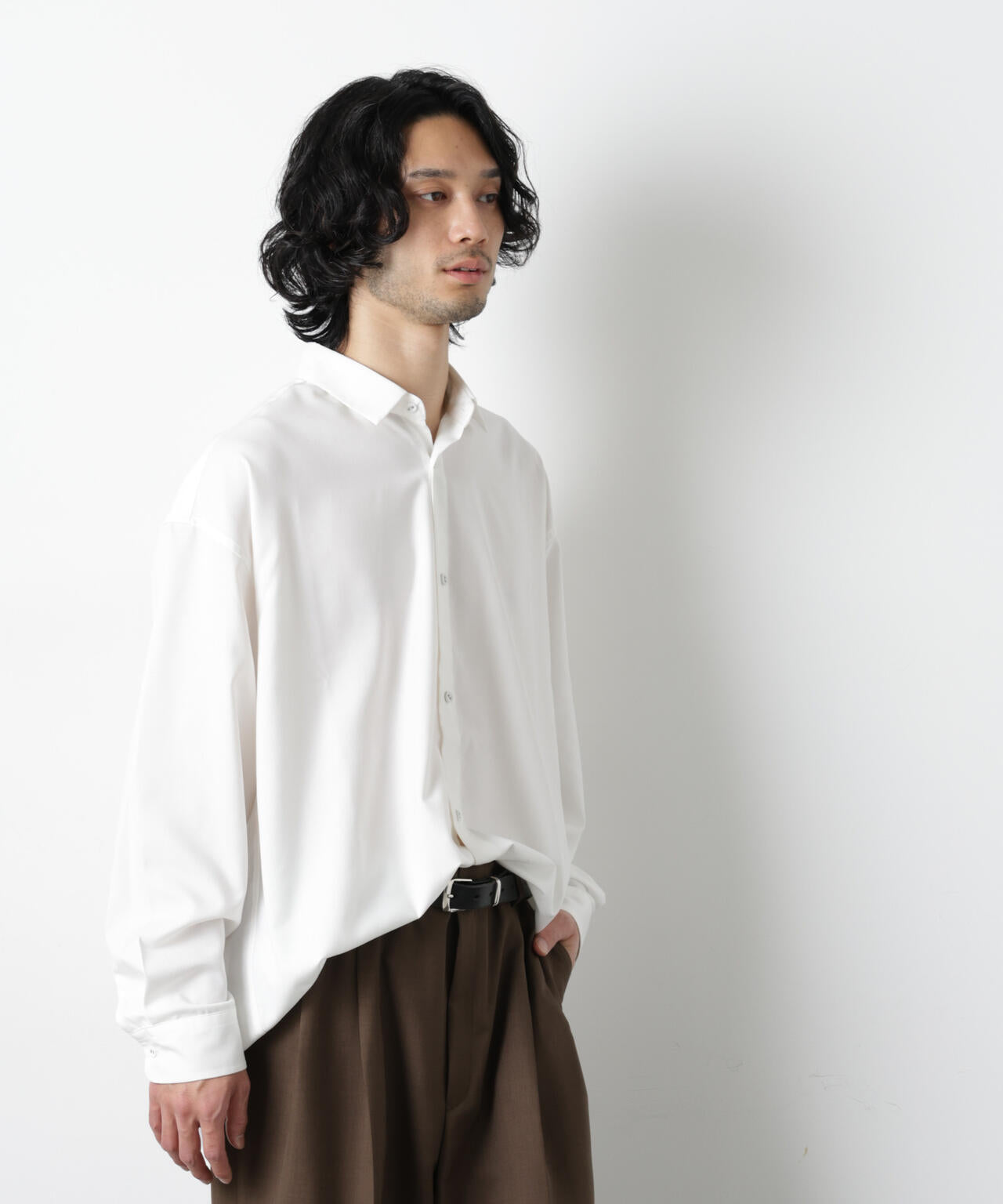 ビッグドレープシャツ 長袖