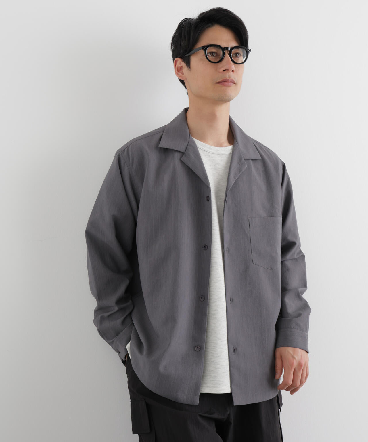 セオアルファ オープンカラーシャツ 長袖 6726120205