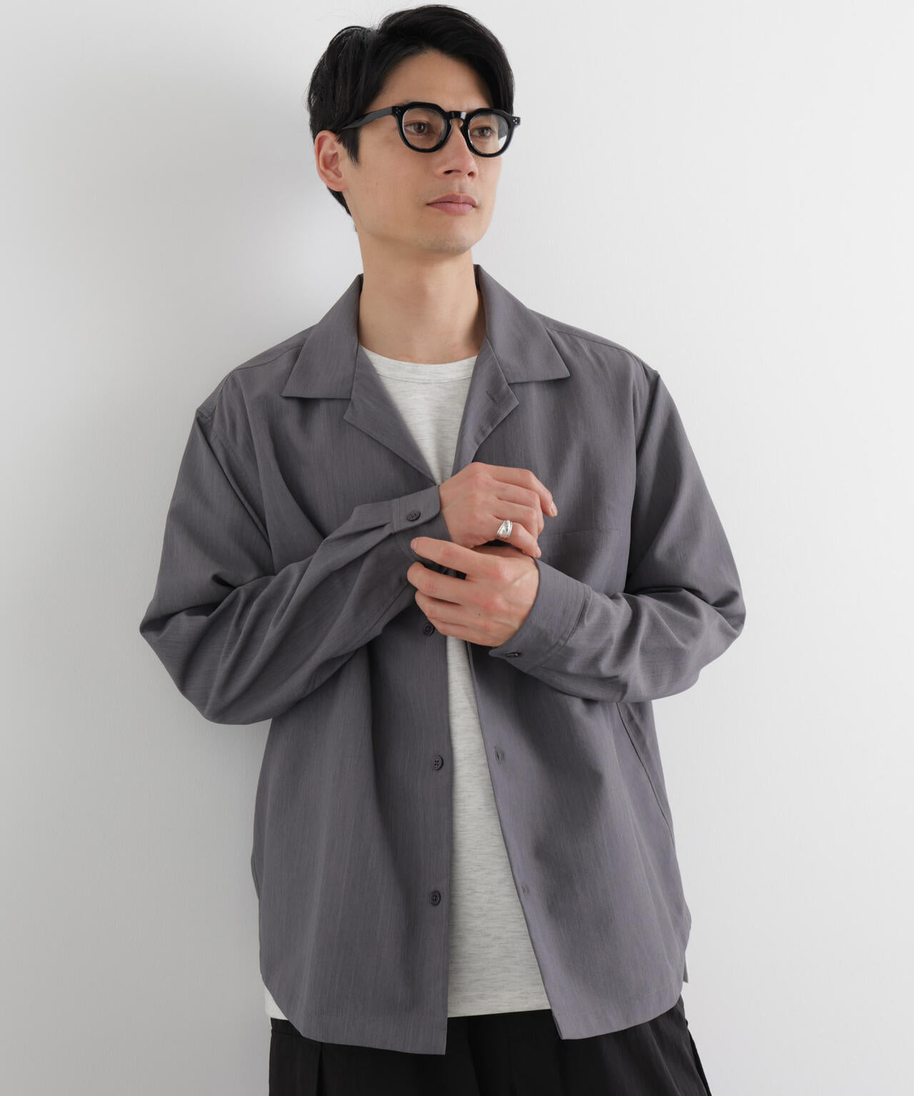 セオアルファ オープンカラーシャツ 長袖 6726120205