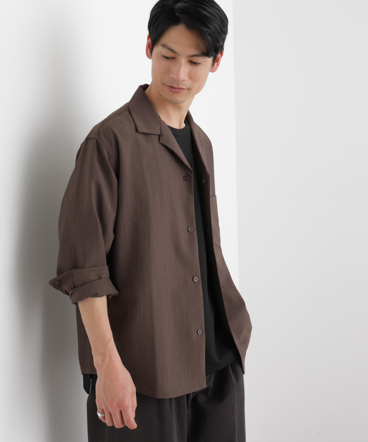 セオアルファ オープンカラーシャツ 長袖 6726120205