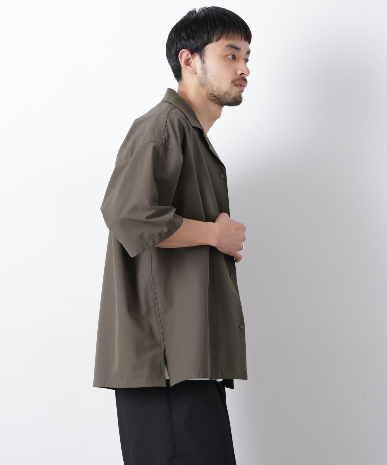 ストレッチワイド オープンカラーシャツ 半袖 6726121202