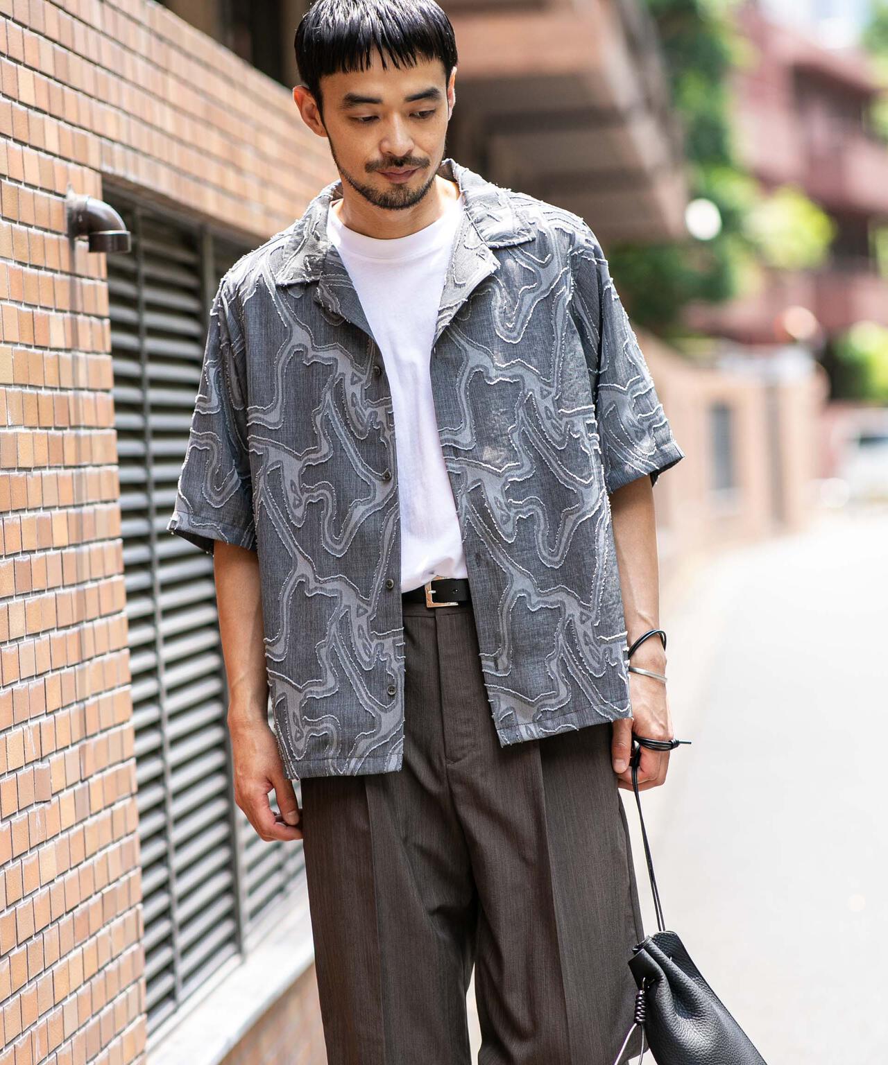ジャガードパターンシャツ 半袖 6726121205