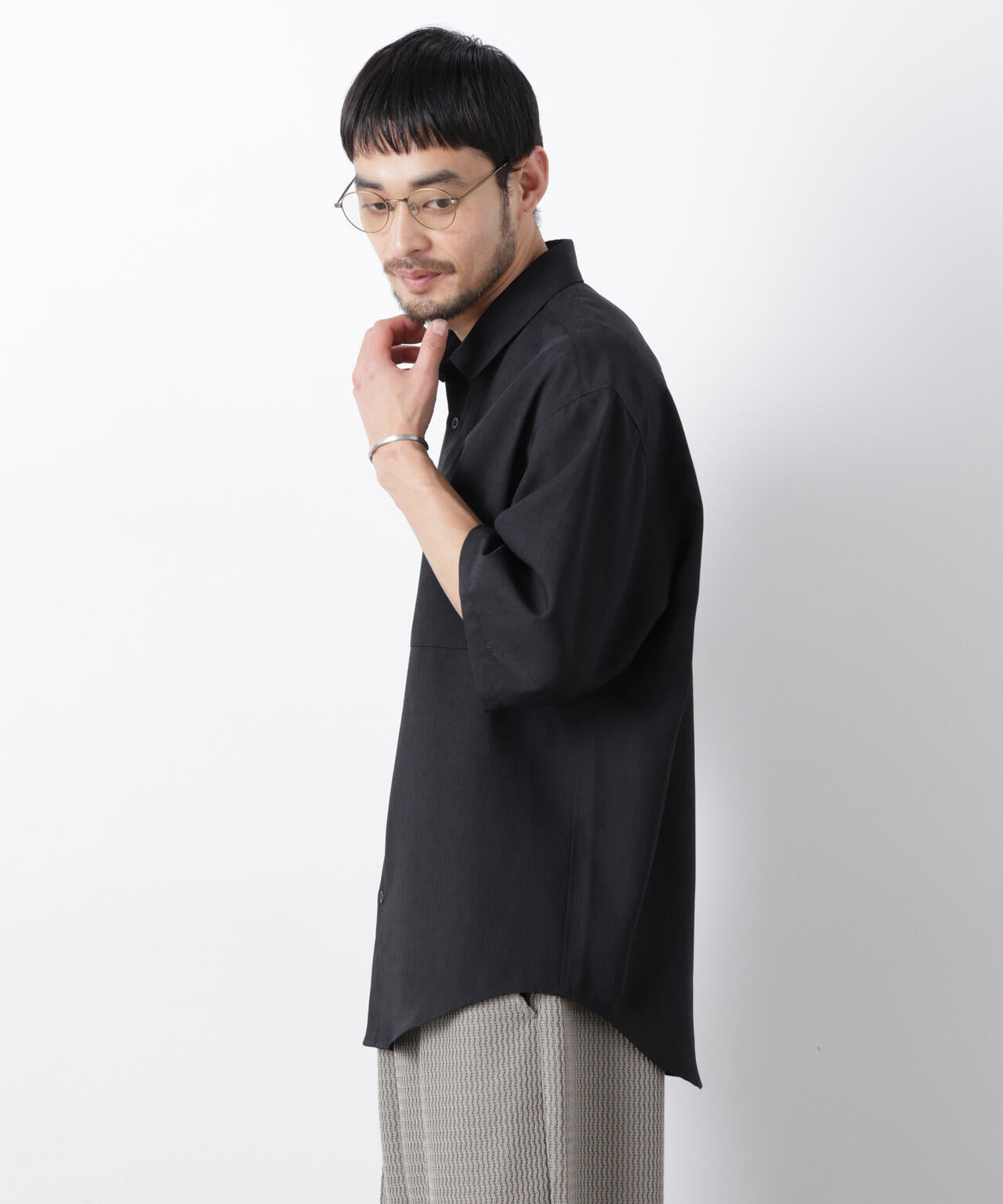 テックリネンシャツ 半袖(セットアップ可) 6726121209