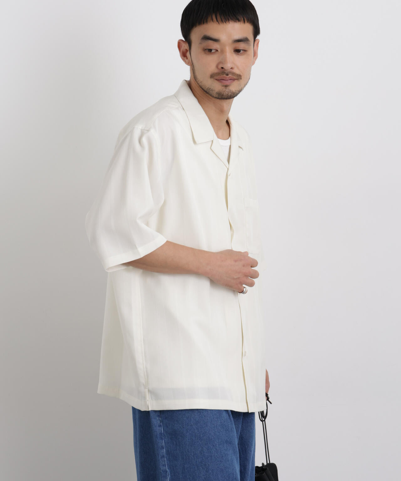 ジャガードストライプシャツ 半袖 6726121212