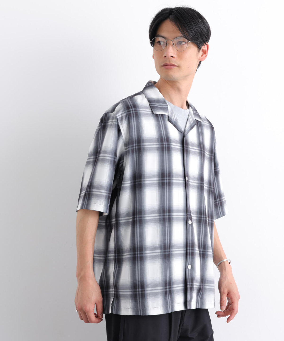 オンブレーチェックシャツ 半袖 6726121214