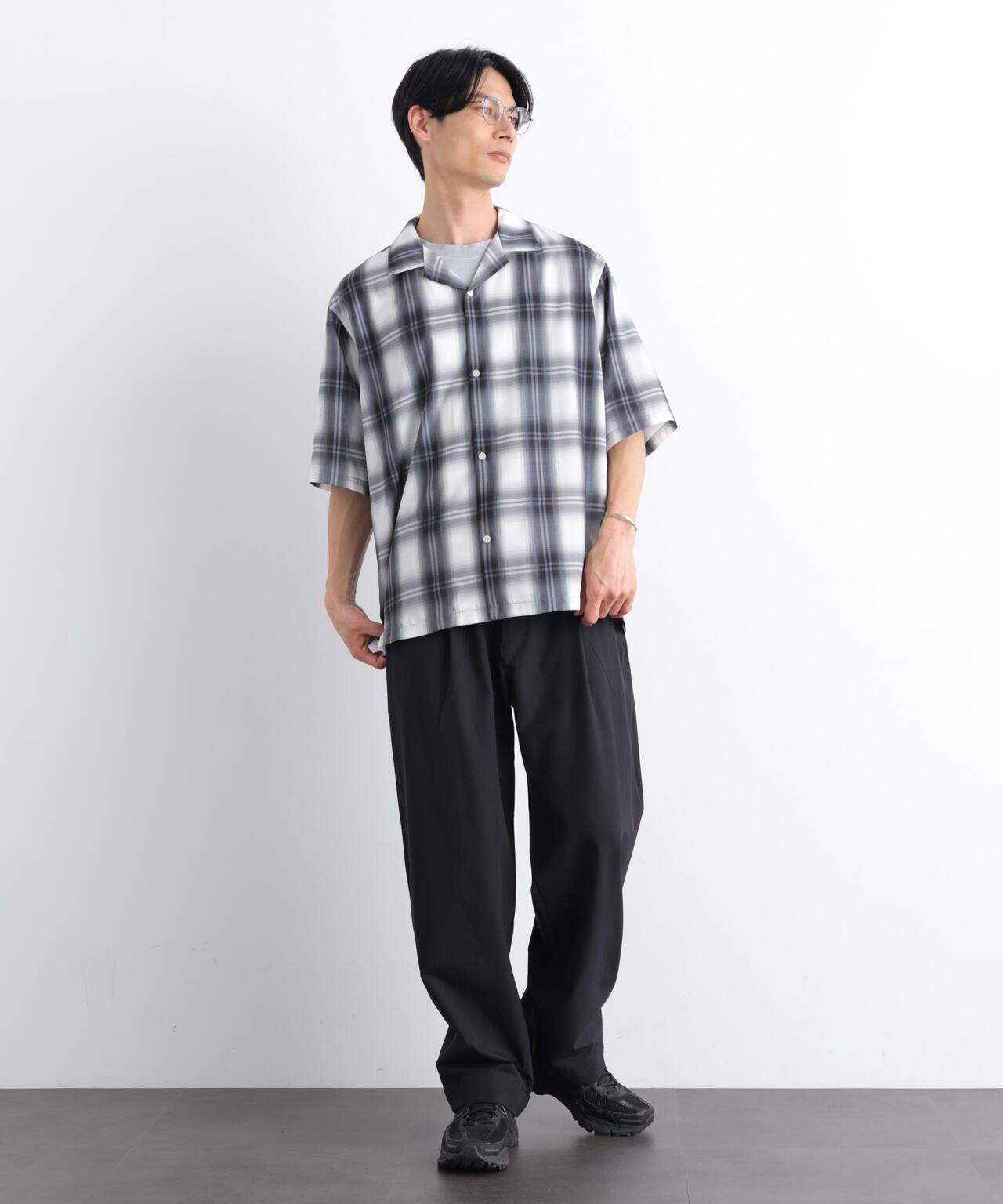 オンブレーチェックシャツ 半袖 6726121214