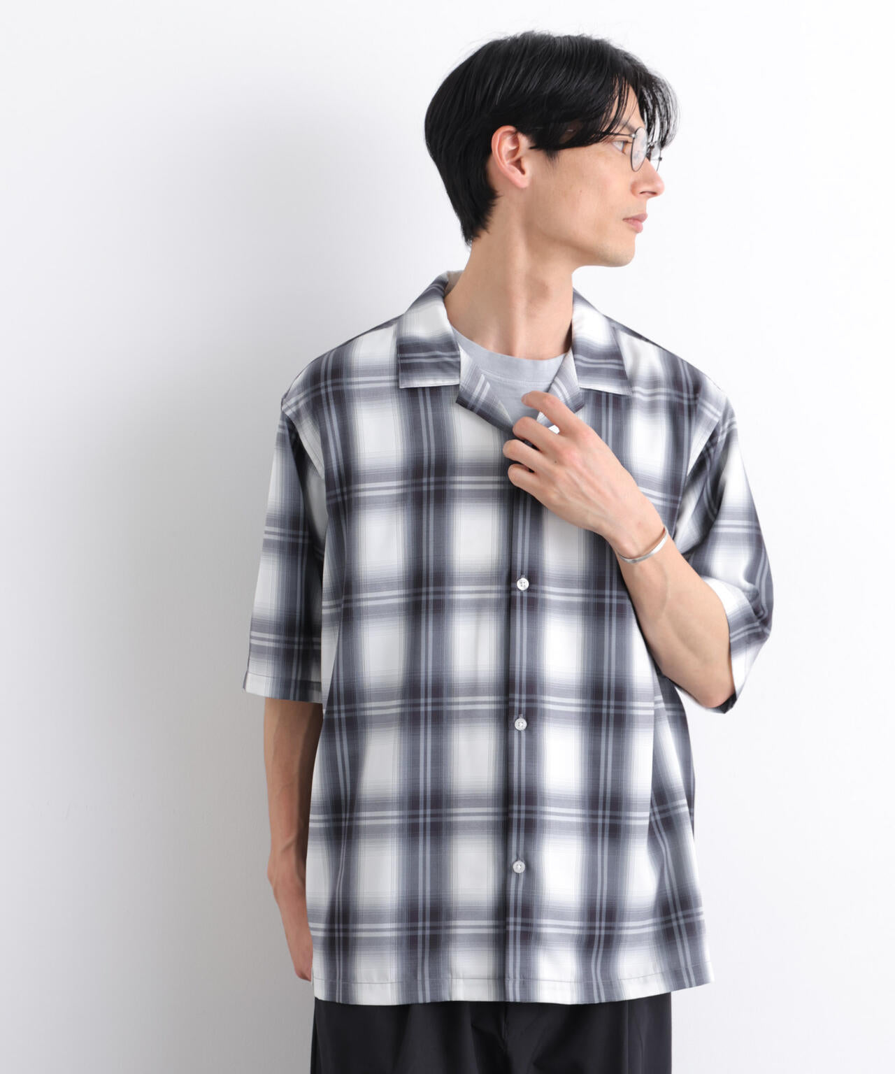 オンブレーチェックシャツ 半袖 6726121214