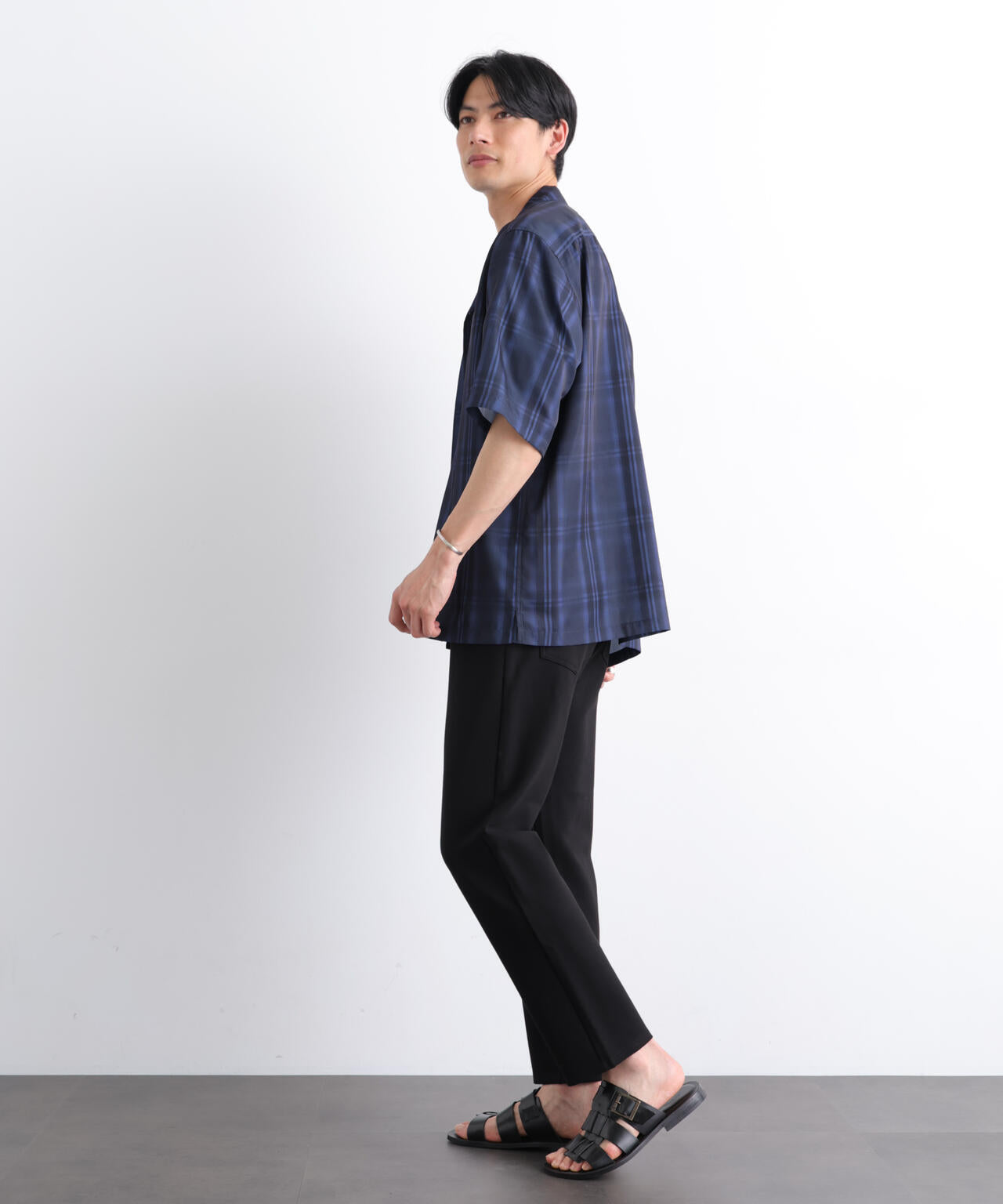 オンブレーチェックシャツ 半袖 6726121214