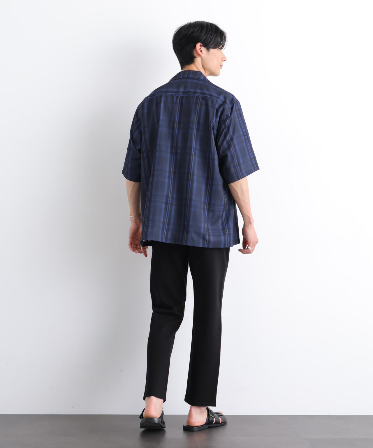 オンブレーチェックシャツ 半袖 6726121214