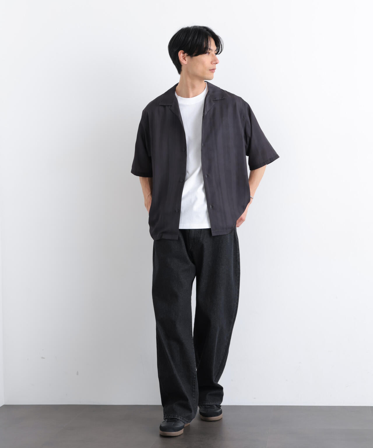 デザインストライプシャツ 半袖 6726121216