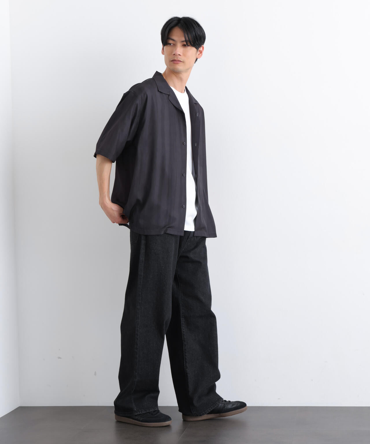 デザインストライプシャツ 半袖 6726121216