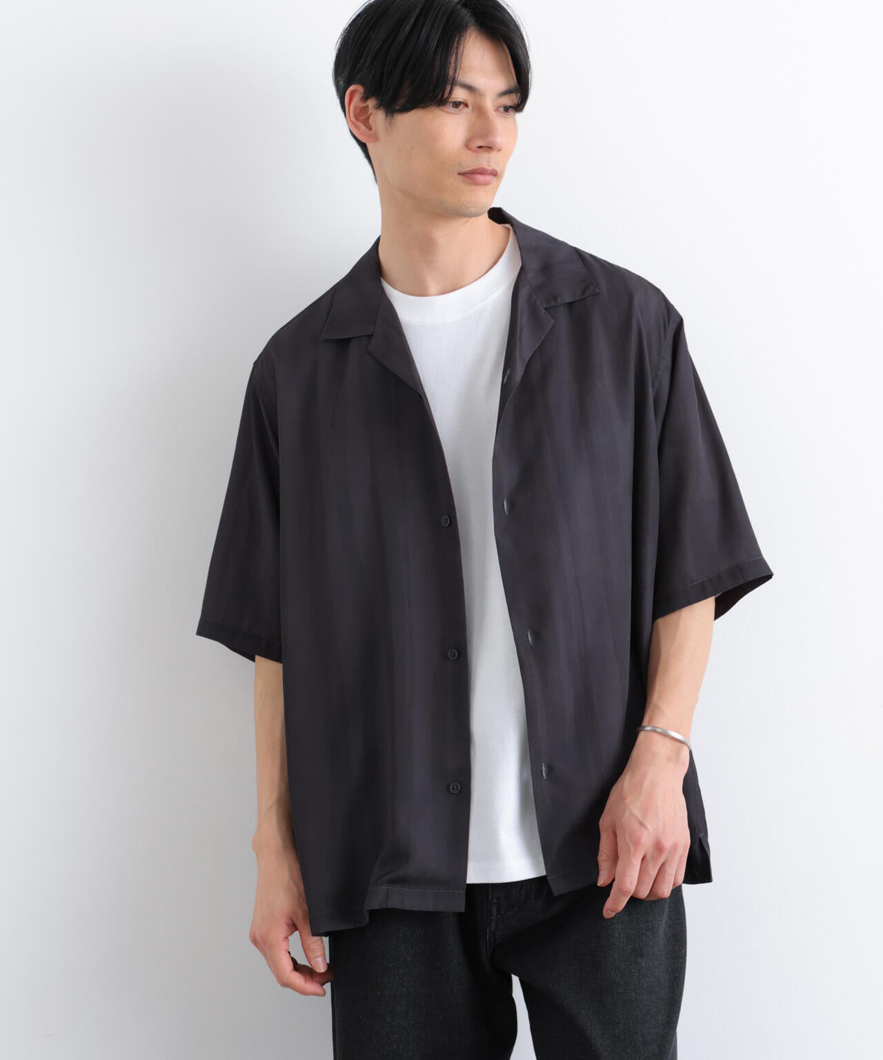 デザインストライプシャツ 半袖 6726121216